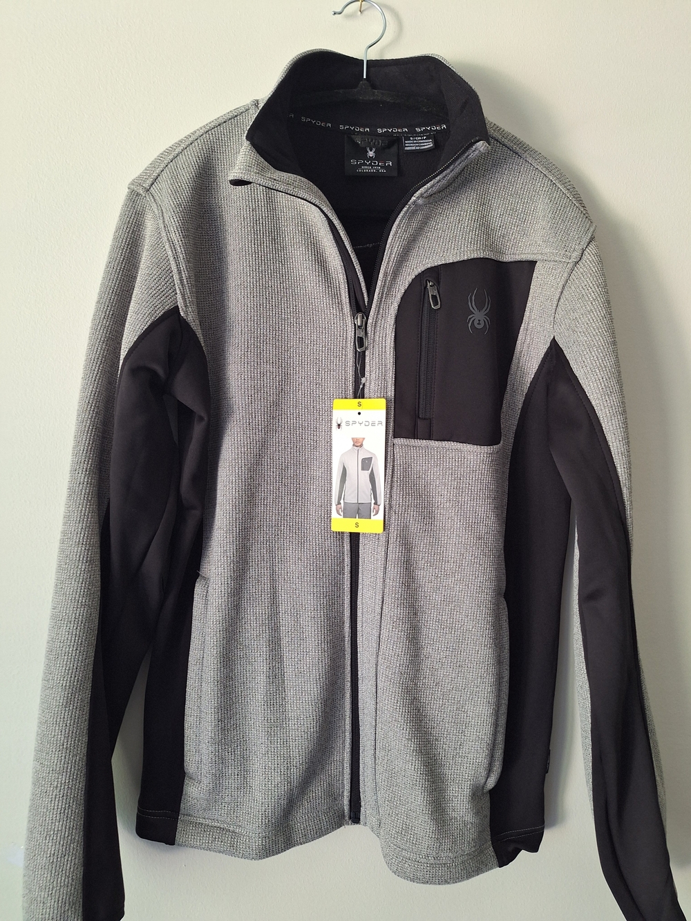Spyder Men’s Grey and Black Full-Zip Jacket